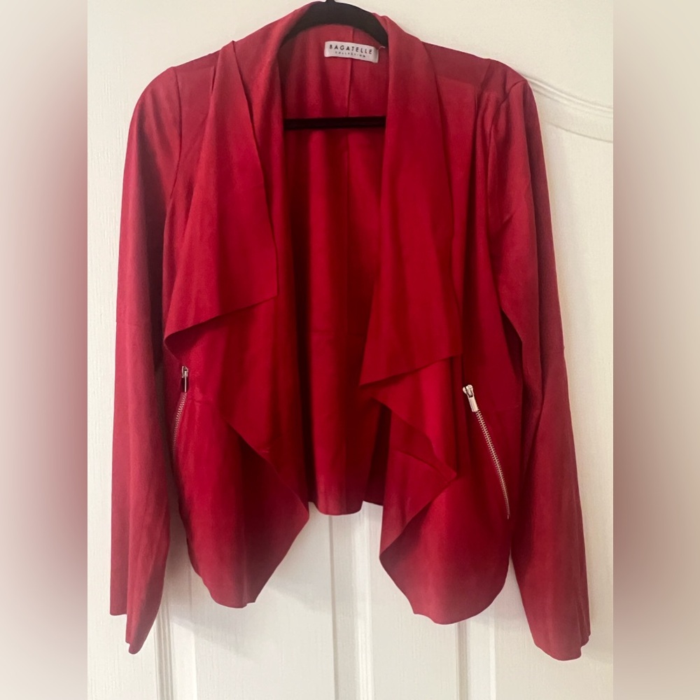 NWOT Bagatelle Red suede feel jacket. So cute! Size M